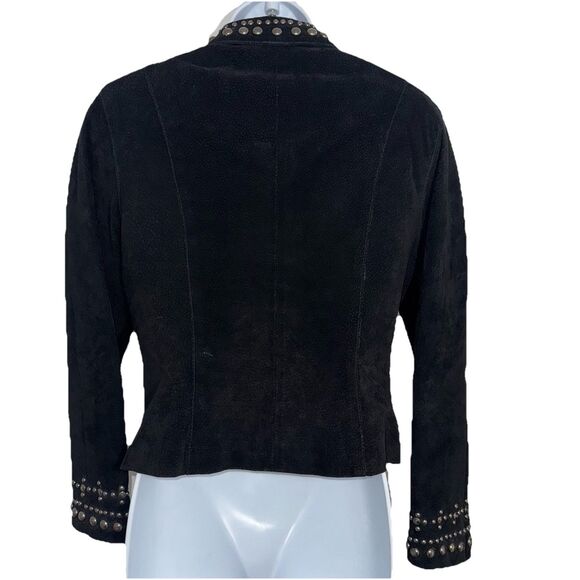 Frontier USA Phoenix Collection Black Suede Studded Western Jacket Women Small - Picture 4 of 11